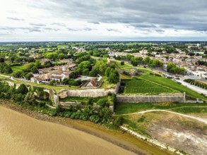 Citadel of Blaye from a drone, Blaye, Gironde Estuary, France