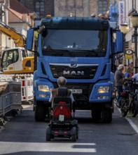 Roadworks in Brandenburger Straße, shopping street in Potsdam, Brandenburg, Germany
