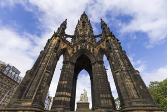 Scotland, Edinburgh, 1 June, 2025: Scott Monument in Edinburgh historic city ceter old town