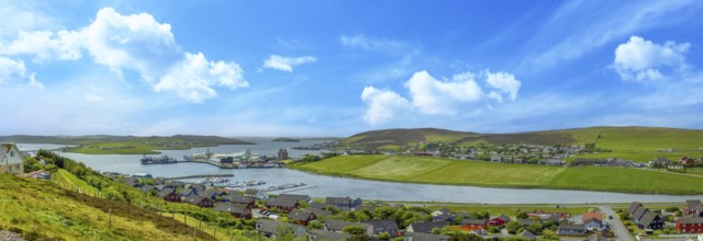 Scotland, Shetland. Town of Scalloway on the west coast ofthe Mainland, a fishing port