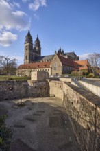 Magdeburg Cathedral, Gothic architecture, bastion Cleve, defence defence tower Cleve, bare winter