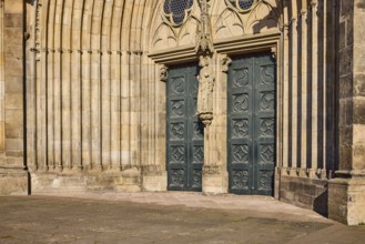 Magdeburg Cathedral, sandstone architecture, entrance portal, door, Magdeburg, state capital,