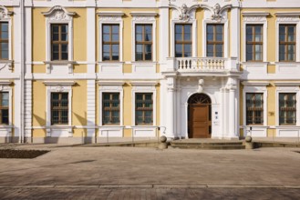 State parliament, historic houses, baroque architectural style, facade, window, entrance area,