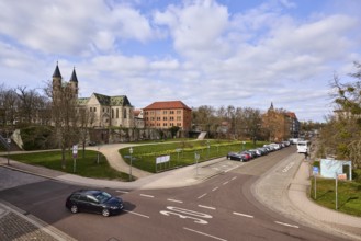 Kloster Unser Lieben Frauen, architectural style Romanesque, monastery, church, gardens, trees,
