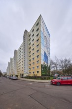 High-rise buildings, residential building, facade, window, advertising painting,