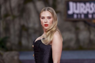 Scarlett Johansson at the German premiere of the adventure film Jurassic World, the rebirth at