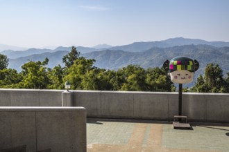 Scenic overlook at the Hall of Inspiration within the Doi Tung tourist attraction in Chiang Rai,