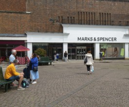 Marks and Spencer department store shop, Old George Mall shopping centre, Salisbury, Wiltshire,