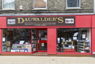Dauwalder's shop dealers in fine stamps, Fisherton Street, Salisbury, Wiltshire, England, UK