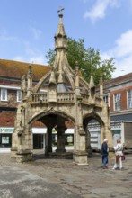 Historic Poultry Cross in city centre of Salisbury, Wiltshire, England, UK market cross built 1594