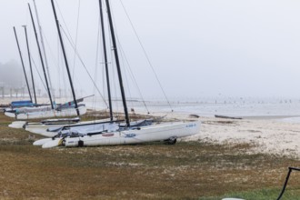 Hobie Cat catamarans at the Ocean Springs Yacht Club on the Biloxi Bay in Ocean Springs,