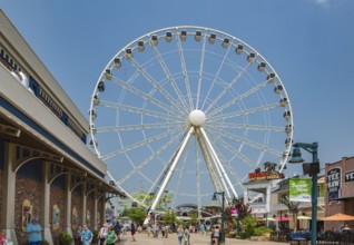 The Great Smoky Mountain Wheel ride attraction at The Island recreation center in Pigeon Forge,