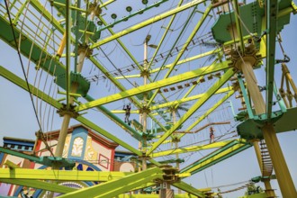 Children climbing through The Island Ropes Course at The Island recreation center in Pigeon Forge,