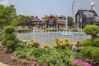 Sky Fly Soar America attraction at The Island recreation center in Pigeon Forge, Tennessee