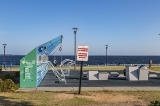 Outdoor fitness court and equipment at Vince Whibbs Sr. Community Maritime Park (CMP) in downtown