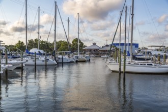 Oar House restaurant across Bayou Chico from the Yacht Harbor Marina off Pensacola Bay in downtown