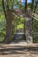 Swinging bridge constructed in 1939 at Tishomingo State Park in northeast Mississippi