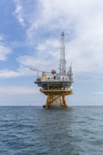 Offshore petroleum drilling rig in the Gulf of Mexico