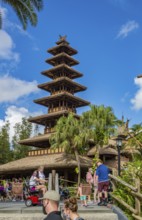 Enchanted Tiki Room attraction in the Adventure Land area of Magic Kingdom at Walt Disney World,