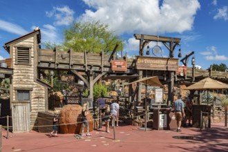 Entrance to the Big Thunder Mountain Railroad roller coaster ride attraction in the Frontierland