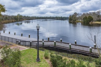 Gazebo at the end of the boardwalk along the Blackwater River in downtown Milton, Florida