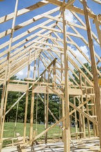 New home construction with wood framing near Hattiesburg, Mississippi