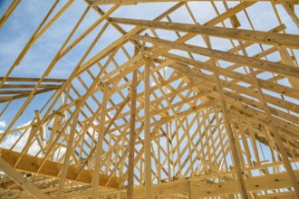 New home construction with wood framing near Hattiesburg, Mississippi