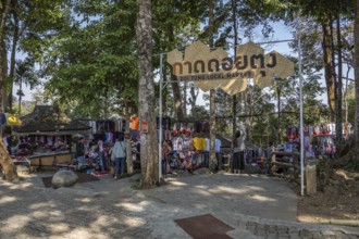 Entrance to the Doi Tung Local Market inside the Doi Tung tourist attraction in Chiang Rai,