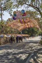 Colorful arched entrance to the Doi Tung tourist attraction in Chiang Rai, Thailand