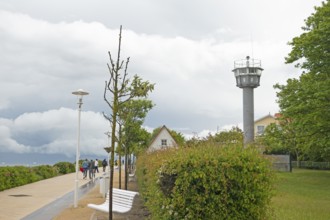 Beach promenade, border observation tower, Ostseeallee, Baltic Sea, Baltic Sea resort,