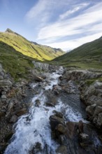 Mountain stream Gößnitzbach, Upper Gößnitz Valley, mountain landscape in the morning light, Vienna