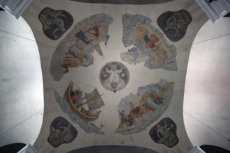 Dome of St Vitus Church, rotunda in neo-Romanesque style built in 1891, Burglengenfeld, Upper