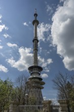 Telecommunications tower, radio transmitter on the Ochsenkopf, built in 1958, Bavarian Forest,