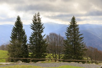 View from the Schauinsland tower to the Feldberg, which is still partly shrouded in fog,