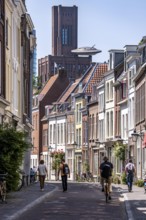 Utrecht, Netherlands, historic centre, Haverstraat, old town houses, lanterns, residential