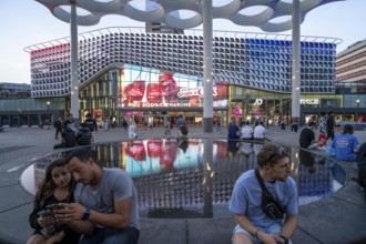 The station forecourt at Utrecht Centraal station, at the Hoog Catharijne shopping centre and