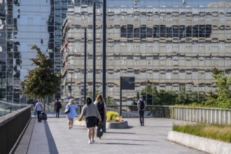 Reflecting facade of the Rabobank building at the central station, Utrecht Centraal, Netherlands