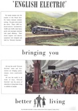 English Electric train railway advert advertising in Country Life magazine UK 1951