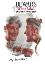 Dewar's white label whisky advert advertising in Country Life magazine UK 1951