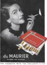 Du Maurier filtered for flavour cigarette advert advertising in Country Life magazine UK 1951