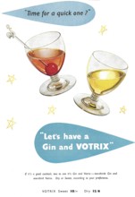 Gin and Votrix advert advertising in Country Life magazine UK 1951