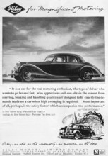 Riley Motors Limited car advert London Illustrated News, 1949