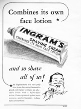 Ingram's shaving cream advert in London Illustrated News, 1949