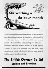 The British Oxygen Co Ltd advert, London Illustrated News, 1949