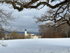 Bernried Monastery on Lake Starnberg in winter, Bavaria, Germany