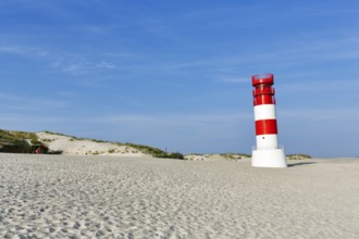 Lighthouse Helgoland dune on the south beach, red and white, Helgoland dune, island Helgoland,