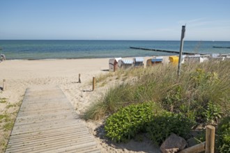 Beach access, beach chairs, beach, Baltic Sea, Baltic seaside resort, Kühlungsborn, Rostock
