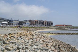 Coast and green beach, centre, Büsum, North Sea, Schleswig-Holstein, Germany