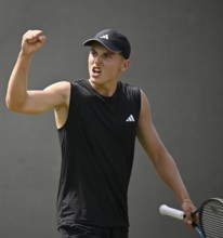 Justin Engel GER Cheers Emotion Gesture Gesture Tennis, ATP 250, BOSS Open 2025, Stuttgart,