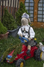 Easter bunny made by kindergarten children, Leinburg, Middle Franconia, Bavaria, Germany